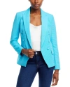 L Agence Kenzie Cotton-blend Blazer In Blue Atoll