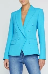 L Agence Kenzie Cotton-blend Blazer In Blue Atoll/multi