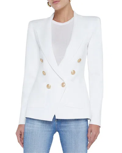 L Agence L'agence Kenzie Knit Blazer In Gray