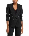 L Agence L'agence Kenzie Metallic Knit Blazer In Blackgunmetal Lurex