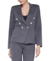 L'agence Kenzie Metallic Knit Blazer In Gray
