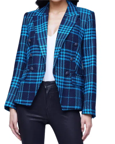 L Agence L'agence Kenzie Wool Tweed Blazer In Blue