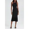 L'agence Kim Pleat Hem Knit Dress In Black