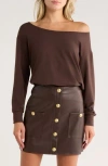 L Agence L'agence Kimora Off The Shoulder Top In Brown