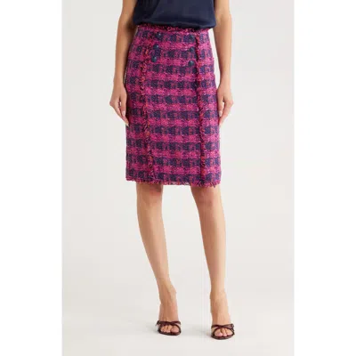 L Agence L'agence Kitty Tweed Pencil Skirt In Pink