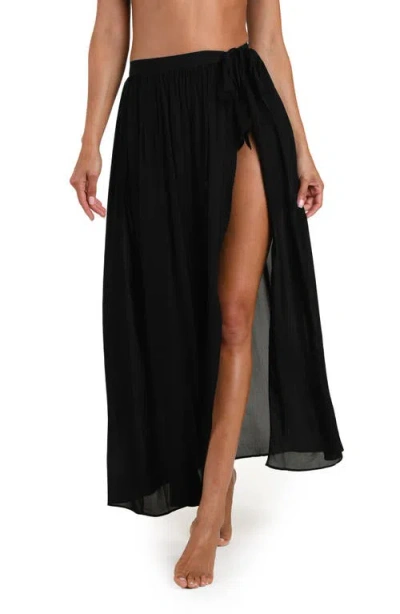 L Agence L'agence Klaire Chiffon Cover-up Skirt In Black