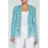 L Agence Azure Fringe Cardigan In Jade Multi In Jade Multi