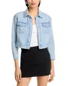 L Agence Koda Cropped Denim Jacket In Fontana