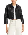 L Agence Koda Coated Jacket In Noir Coated
