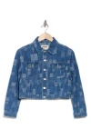 L Agence L'agence Koda Distressed Crop Denim Jacket In Tucson