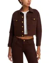 L'agence Koda Fringe Crop Denim Jacket In Brown