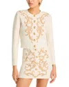 L Agence Kota Jacquard Cardigan In Bone/cappuccino