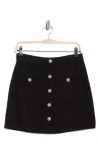 L Agence L'agence Kris Button Front Cotton A-line Miniskirt