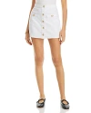 L Agence Beck Raw-hem Denim Short In Blanc