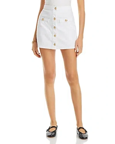 L Agence Kris Denim Mini Skirt In Blanc