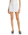 L Agence Beck Raw-hem Denim Short In Blanc