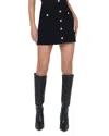L'agence Kris Button Front Mini Skirt Noir In Noir
