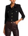 L'agence Kumi Cropped Fitted Jacket In Black