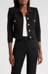 L'agence Kumi Cropped Fitted Jacket In Black