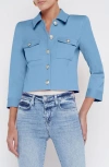 L'agence Kumi Button Front Crop Jacket In Animal Print