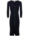 L Agence L'agence Kyra Button Duster Silk-blend Dress In Black