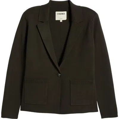 L Agence L'agence Lacey Knit Blazer In Deep Olive