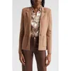 L'agence Lacey Knit Blazer In Hazelnut