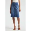 L Agence Landry Denim Skirt In Verdugo