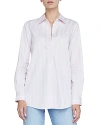 L Agence Layla Tunic Blouse W/ Vent In Lilac Snow/white Stripe In Lilac Snow