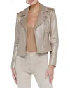 L Agence L'agence Leather Biker Jacket In Brown