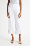 L Agence L'agence Leighton Cuff Stovepipe Jeans In Blanc