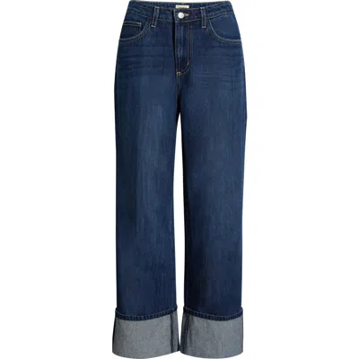 L Agence L'agence Leighton Cuff Stovepipe Jeans In Blue