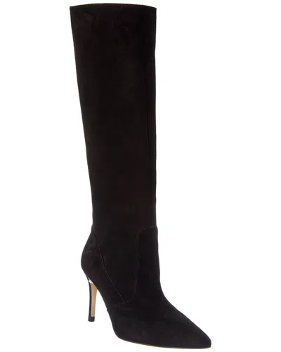 L Agence L'agence Lena Knee High Suede Boot In Black