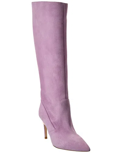 L Agence L'agence Lena Knee High Suede Boot In Purple