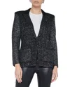 L Agence L'agence Leonora Sequin Knit Blazer In Black
