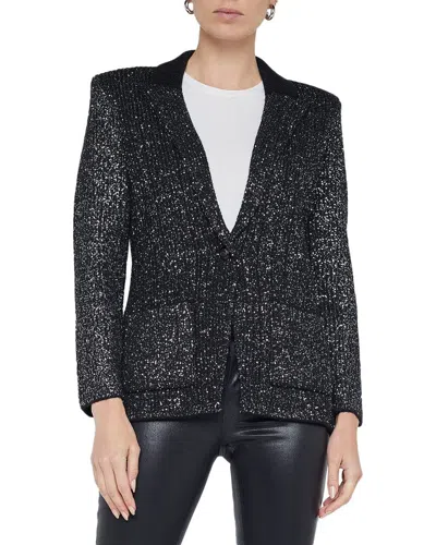 L Agence L'agence Leonora Sequin Knit Blazer In Black