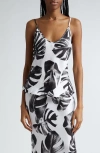 L Agence L'agence Lexi Print Camisole In Black/white Palm Leaves