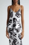 L Agence L'agence Lexi Print Camisole In Black/white Palm Leaves