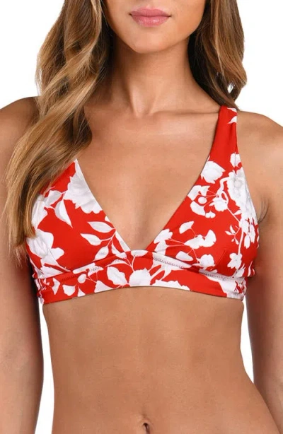 L Agence L'agence Lexie Ikebana Bikini Top In Rouge