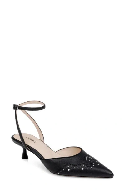 L Agence L'agence Liana Ankle Strap Pointed Toe Pump In Black