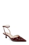 L Agence L'agence Liana Ankle Strap Pointed Toe Pump In Burgundy