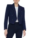 L Agence L'agence Lila Boxy Wool-blend Blazer In Blue