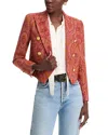 L'agence Lila Paisley Boxy Blazer In Burnt Orange