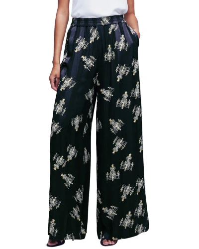 L Agence L'agence Lillian Black Multi Chandelier Wide Leg Jean In Blue