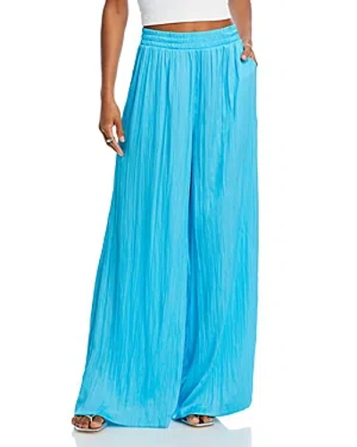L Agence Lillian Wide Leg Pants In Blue Atoll