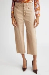 L Agence L'agence Liora High Waist Crop Wide Leg Jeans In Gold