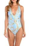 L Agence Oversized Chain Lisa Plunge One-piece Swimsuit