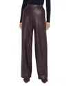 L Agence Livvy Mid-rise Straight-leg Leather Trousers In Dark Syrah