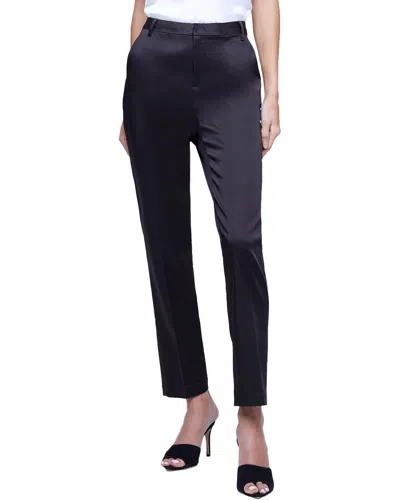 L Agence Logan Satin Trouser In Black