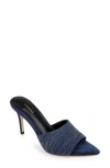 L Agence L'agence Lolita Pointed Toe Sandal In Dark Denim